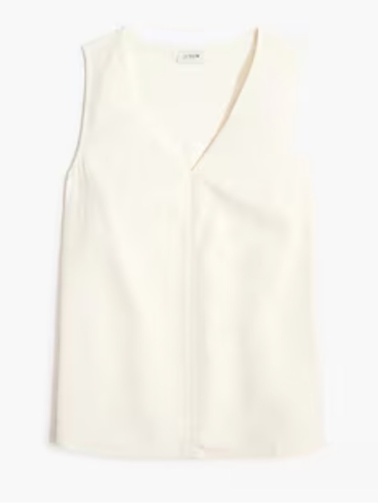 J. Crew Factory Tops - J. Crew Factory NWOT Sleeveless V-Neck Crepe Shell Top- Marine Salt